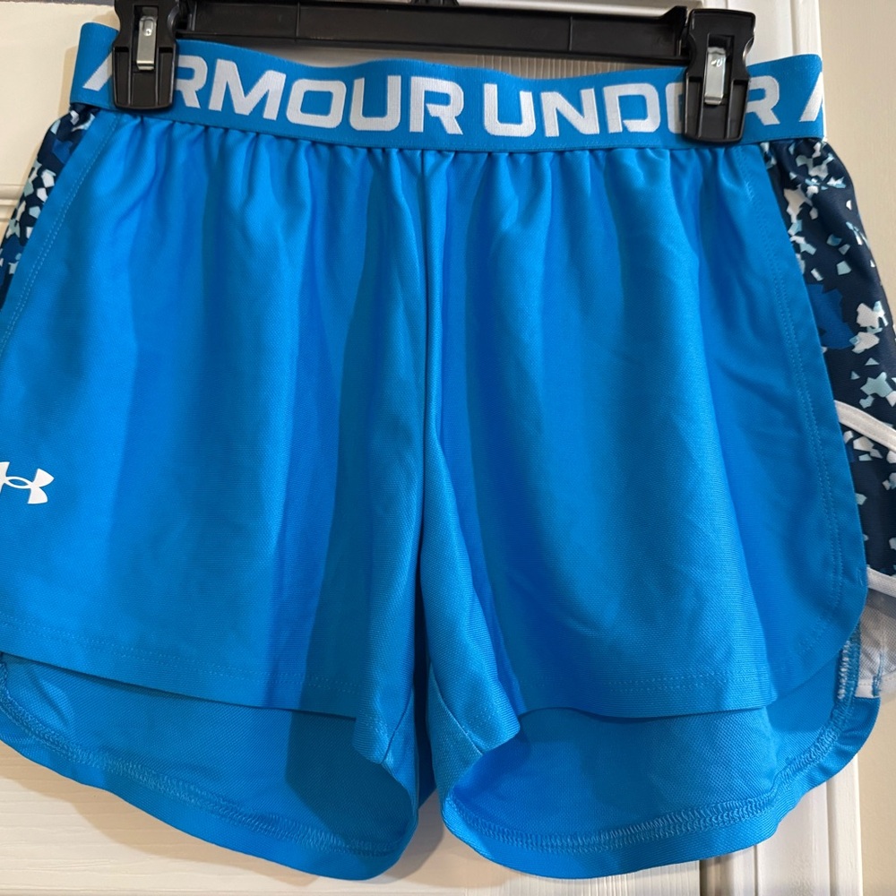 Under Armour Blue Athletic Shorts with Elastic Waistband